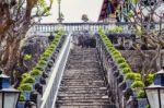 Trees Pot On Side Way Walk Of Phra Nakhon Khiri Historical Park Stock Photo