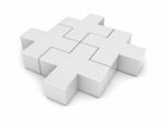 White Jigsaw Puzzles Stock Photo