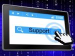 Online Support Indicates World Wide Web And Advice Stock Photo
