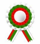 Bulgarian Rosette Indicates National Flag And Prestige Stock Photo