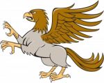 Hippogriff Prancing Side Isolated Cartoon Stock Photo