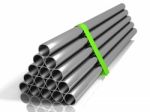 Lot Of Folded Steel Pipes Stock Photo