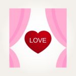  Love Heart Curtain Stock Photo