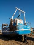 Fishing Boat On Hastings Beach Stock Photo