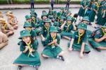 Student 9-10 Years Old, Scout Assembly, Scout Camp In Bangkok Thailand Stock Photo