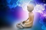 3d Man In Meditation Stock Photo