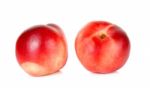 Nectarine Fruit Isolated On The White Background Stock Photo