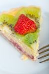 Kiwi And Strawberry Pie Tart Stock Photo