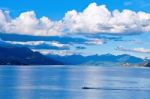 Lake Maggiore And Swiss Alps Stock Photo