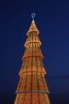 Beautiful Tall Christmas Tree (at Sunset) Stock Photo