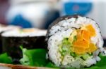 Fresh Sushi Choice Combination Assortment Selection Stock Photo