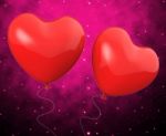 Heart Balloons Show Mutual Attraction And Affection Stock Photo