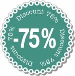 Discount Seventy Five Percent Stock Photo