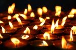 Lit Candles Stock Photo