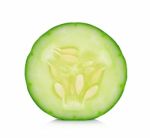 Fresh Slice Cucumber On The White Background Stock Photo