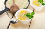 Hearty Middle Eastern Chickpea And Barley Soup Stock Photo