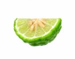 Slice Of Bergamot Isolated On White Background Stock Photo