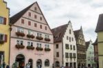 Picturesque Street In Rothenburg Stock Photo