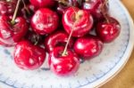 Sweet Ripe Fresh Cherry Berries Stock Photo