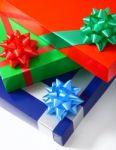 Pile Of Gifts With Bow Stock Photo