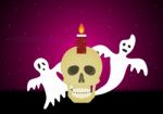 Halloween Skull Candle Ghost  Stock Photo