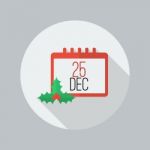 Christmas Day Calendar Flat Icon Stock Photo