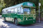 Edenbridge, Kent/uk - April 26 : Vintage Bus At A Bus Stop In Ed Stock Photo