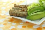 Vietnamese Style Food Set Focus Side Pork Corner On Table Stock Photo