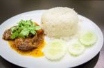 White Rice And Stew Stock Photo