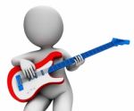 Rock Guitarist Playing Shows Music Guitar And Rocker Character Stock Photo