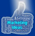 Marketing Ideas Thumb Means Promotion Plans And Ecommerce Stock Photo