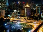 Bangkok Cityscape In Night Stock Photo