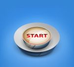 3d Start Button Stock Photo