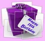 Happy 18th Birthday Gift Displays Celebrating Eighteen Years Stock Photo