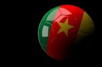 Cameroon Soccer Ball Isolated Dark Background Stock Photo