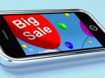 Big Sale Balloons On Mobile Screen Stock Photo