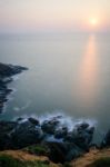 Seashore At Sunset, Arabian Sea Stock Photo