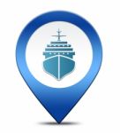 Port Location Represents Cruise Liner And Harbor Stock Photo