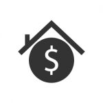 Home Money Symbol Icon  Illustration On White Backgr Stock Photo