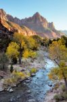 Virgin River At Sunset Stock Photo