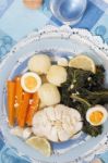 Hake Fish With Vegetables Stock Photo