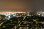 Scenic Of Hamburg Night Cityscape Stock Photo