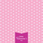 Happy Valentine's Day And White Heart On Pink Background. Valentine's Day Stock Photo