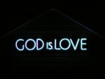 "god Is Love" Neon Sign Stock Photo