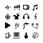 Music And Sound Icon Set On White Background Stock Photo