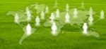 Social Network On Grass Field Stock Photo