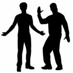 Silhouettes Of Men Stock Photo