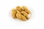 Chicken Wing Fried Dish On White Background Stock Photo