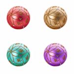 Set Of Four Luxurious Christmas Balls Stock Photo