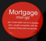 Mortgage Definition Button Stock Photo